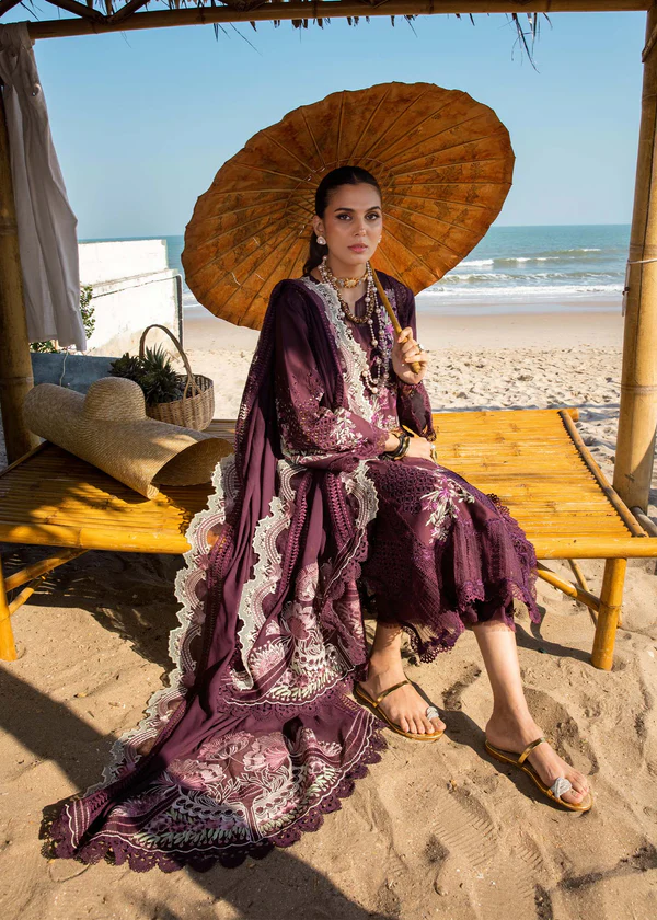 Saira Shakira Luxury Lawn - Dahlia B - Image 3