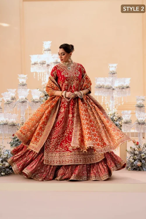 AIK Atelier Wedding Festive – Bridal Red & Rust Lehenga